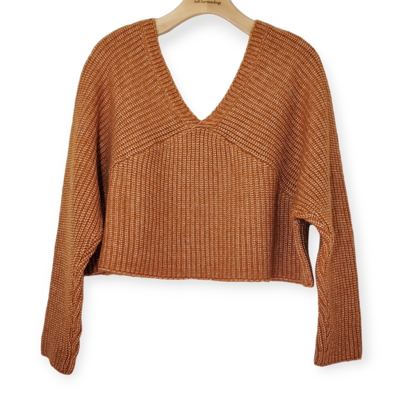 Arizona Jean Co. Crop Sweater Orange-Rust 🆕️✨️Size LG - Picture 4 of 6